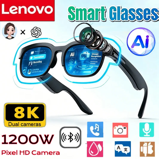 Lunettes connectées Lenovo – Traduction IA & Bluetooth