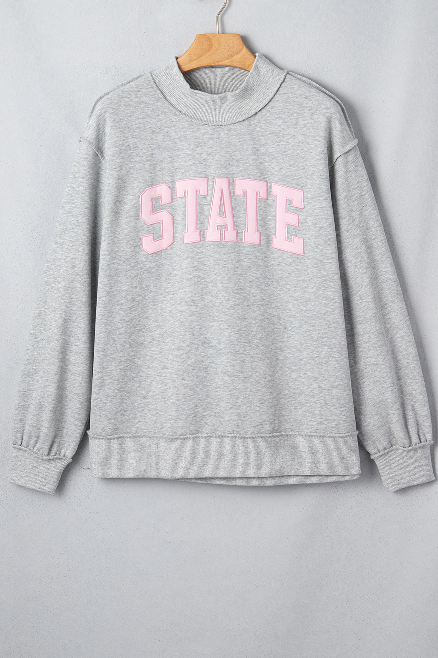 Sweat-shirt Loose Graphique STATE – Col Montant Coutures Apparentes